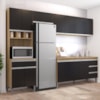 Cozinha Modulada 12 Portas 4 Gavetas 280 cm Andreia Amendoa Preto REAJL Moveis