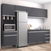 Cozinha Modulada 12 Portas 4 Gavetas 280 cm Andreia Cinza REAJL Moveis