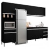 Cozinha Modulada 12 Portas 4 Gavetas 280 cm Andreia Preto REAJL Moveis