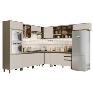 Cozinha Modulada 14 Peças MDF Evy Duna Cristal 32 Henn