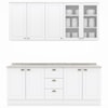 Cozinha Modulada 200 cm CE854 Americana Branco Calcare Henn