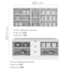 Cozinha Modulada 200 cm CE854 Americana Branco Calcare Henn