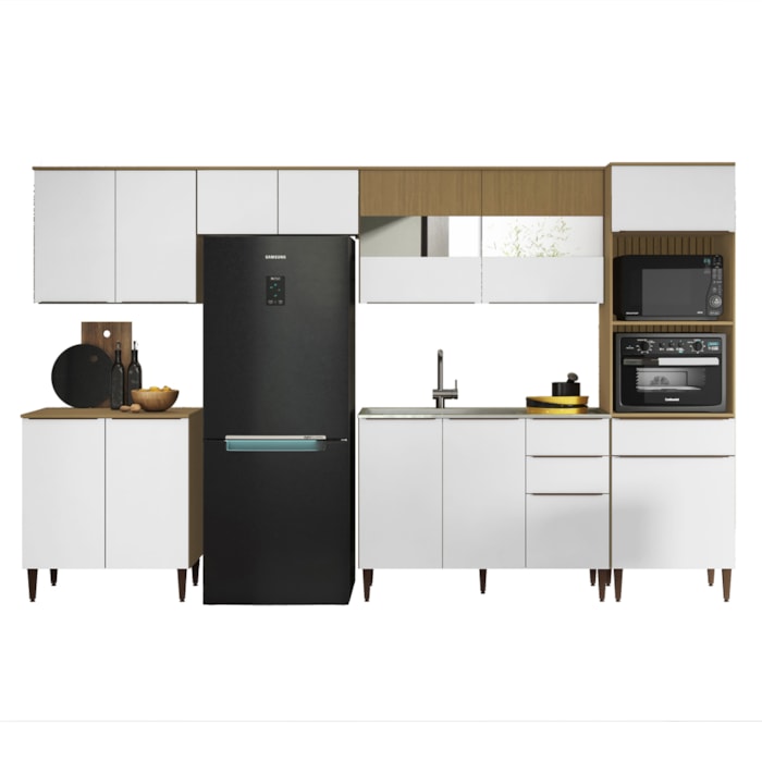 Cozinha Modulada 280cm Completa 06 Peças 20058X03 Atacama Branco ARMoveis