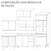 Cozinha Modulada 280cm Completa 06 Peças 20058X03 Atacama Branco ARMoveis