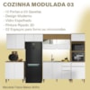 Cozinha Modulada 280cm Completa 06 Peças 20058X03 Atacama Branco ARMoveis