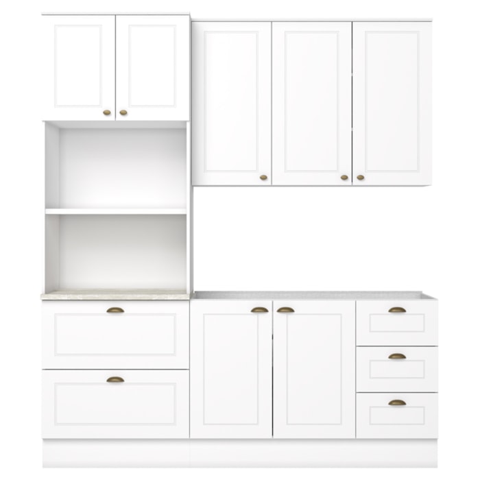 Cozinha Modulada 3 Pecas 120 cm CE759 Americana Branco Calcare Henn