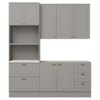 Cozinha Modulada 3 Pecas 120 cm CE759 Americana Cinza Calcare Henn