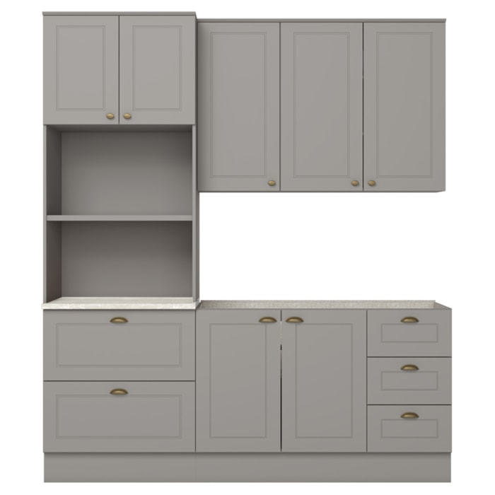 Cozinha Modulada 3 Pecas 120 cm CE759 Americana Cinza Calcare Henn