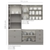 Cozinha Modulada 3 Pecas 120 cm CE759 Americana Cinza Calcare Henn
