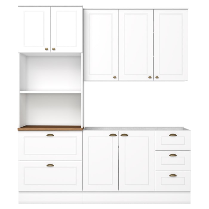Cozinha Modulada 3 Pecas 120cm CE759 Americana Branco Nature Henn