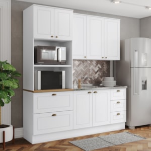 Cozinha Modulada 3 Pecas 120cm CE759 Americana Branco Nature Henn