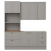 Cozinha Modulada 3 Pecas 120cm CE759 Americana Cinza Nature Henn