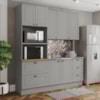 Cozinha Modulada 3 Pecas 120cm CE759 Americana Cinza Nature Henn