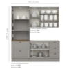 Cozinha Modulada 3 Pecas 120cm CE759 Americana Cinza Nature Henn
