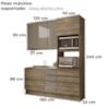 Cozinha Modulada 3 Pecas 190 cm MDP Maxxi Nogal Kappesberg