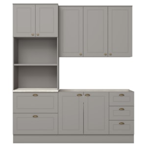 Cozinha Modulada 3 Pecas 192 cm CE759 Americana Cinza Calcare Henn Cozinha Modulada 3 Pecas 192 cm CE759 Americana Cinza Calcare Henn