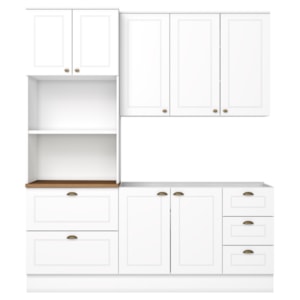 Cozinha Modulada 3 Pecas 192cm CE759 Americana Branco Nature Henn Cozinha Modulada 3 Pecas 192cm CE759 Americana Branco Nature Henn