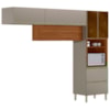 Cozinha Modulada 3 Pecas 270 cm MDF DP2701 Nogueira Nude Prime Demartez