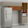 Cozinha Modulada 3 Pecas 270 cm MDF DP2701 Nogueira Nude Prime Demartez