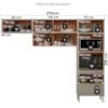 Cozinha Modulada 3 Pecas 270 cm MDF DP2702 Nogueira Nude Prime Demartez