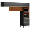 Cozinha Modulada 3 Pecas 270 cm Ripado DP2702 Nogueira Carbono Prime Demartez