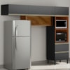 Cozinha Modulada 3 Pecas 270 cm Vidro DP2702 Nogueira Carbono Prime Demartez