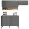Cozinha Modulada 3 Pecas Balcao Com Tampo Line Gris Cp Freijo KTP