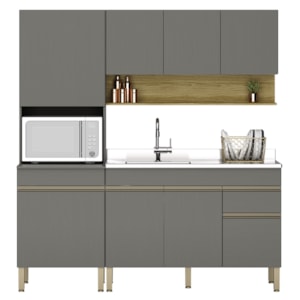 Cozinha Modulada 3 Pecas Balcao Pia 3023 Line Gris Cp Freijo KTP