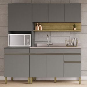 Cozinha Modulada 3 Pecas Balcao Pia 3023 Line Gris Cp Freijo KTP