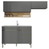 Cozinha Modulada 3 Pecas Balcao Pia Line Gris Cp Freijo KTP