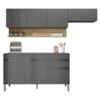 Cozinha Modulada 3 Pecas Com Balcao Tampo Line Gris Cp Freijo KTP