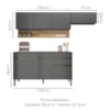 Cozinha Modulada 3 Pecas Com Balcao Tampo Line Gris Cp Freijo KTP