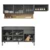 Cozinha Modulada 3 Pecas Com Balcao Tampo Line Gris Cp Freijo KTP