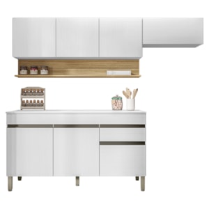 Cozinha Modulada 3 Pecas Com Balcao Tampo Line Supremo Cp Freijo KTP
