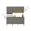 Cozinha Modulada 3 Pecas Line Gris Cp Freijo KTP
