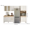 Cozinha Modulada 4 Peças 17009 Freijo Off White Cristal Nicioli