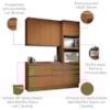 Cozinha Modulada 4 Pecas 190 cm G750 Maxxi Canela Kappesberg