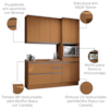 Cozinha Modulada 4 Pecas 190 cm G751 Maxxi Canela Kappesberg