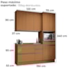 Cozinha Modulada 4 Pecas 190 cm G751 Maxxi Canela Kappesberg