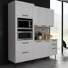 Cozinha Modulada 4 Pecas 190 cm MDF Branco Carvalho Tecno Mobili