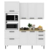 Cozinha Modulada 4 Pecas 190 cm MDF Branco Carvalho Tecno Mobili