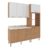 Cozinha Modulada 4 Pecas 200 cm Freijo Branco Marmore Branco Tecno Mobili