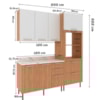Cozinha Modulada 4 Pecas 200 cm Freijo Branco Marmore Branco Tecno Mobili