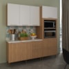 Cozinha Modulada 4 Pecas 200 cm Freijo Branco Marmore Branco Tecno Mobili