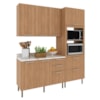 Cozinha Modulada 4 Pecas 200 cm Freijo Marmore Branco Tecno Mobili
