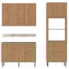 Cozinha Modulada 4 Pecas 200 cm Freijo Marmore Branco Tecno Mobili