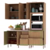 Cozinha Modulada 4 Pecas 200 cm Freijo Marmore Branco Tecno Mobili