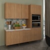 Cozinha Modulada 4 Pecas 200 cm Freijo Marmore Branco Tecno Mobili
