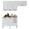 Cozinha Modulada 4 Pecas 200 cm MDF Branco Carvalho Tecno Mobili