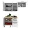 Cozinha Modulada 4 Pecas 200 cm MDF Branco Carvalho Tecno Mobili
